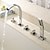 cheap Bathtub Faucets-Bathtub Faucet Deck Mounted, Bathroom Faucet Bath Roman Tub Filler Mixer Tap Brass with Handheld, 5 Hole 3 Handle Sprayer with Cold Hot Water Hose