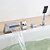 billige Badekarsarmaturer-Badekarshaner - Moderne Krom Romersk Kar Keramik Ventil Bath Shower Mixer Taps / To Håndtag fire huller