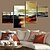 billige Malerier-Stretched Canvas Print Canvas Set Abstract Four Panels Horizontal Print Wall Decor Home Decoration