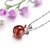 cheap Necklaces-Gorgeous Sterling Silver With Red Agate Apple Pendant Women&#039;s Necklace(18K Gold Plated Neck Chain)