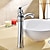 ieftine Clasic-Baterii din alamă pentru chiuveta de baie, robinet de baie cu un singur mâner cu un singur orificiu cu finisaj cromat cu comutator la rece și la cald