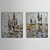 levne Abstraktní malby-Ručně malované Abstraktní / Abstraktní krajinka Dva panely Plátno Hang-malované olejomalba For Home dekorace