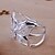 billige Moderinge-Forlovelsesring Syntetisk Diamant Sølv Krystal Sommerfugl Dyr Damer Luksus Åben En størrelse