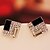 cheap Earrings-Stud Earrings Simulated Diamond Alloy Elegant Silver-Black Jewelry Daily