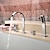 お買い得  浴槽用水栓金具-浴槽用水栓 - コンテンポラリー クロム ローマンバスタブ セラミックバルブ Bath Shower Mixer Taps / 二つのハンドル4つの穴