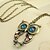 cheap Necklaces-Owl Flower Carved Alloy Rainbow Blue Necklace Jewelry For Party Special Occasion Birthday Gift Causal Daily