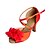 Недорогие Обувь для латиноамериканских танцев-Для женщин Латина Бальные танцы Сатин На каблуках Каблуки на заказ Красный Персонализируемая