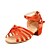cheap Latin Shoes-Latin Shoes Ballroom Shoes Heel Chunky Heel Black Brown Orange Buckle Kid&#039;s / Satin / Leather