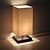 cheap Lamps &amp; Lamp Shades-Minimalist Solid Wood Table Lamp Bedside Desk Lamp Nightstand Lamp with Linen Fabric Shade for Bedroom Living Room
