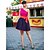 cheap Women&#039;s Dresses-Going out Vintage Cute Skater Above Knee Dress, Color Block Pleated One Shoulder Sleeveless