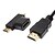 voordelige HDMI-kabels-HDMI v1.3 naar vga m / v-kabel + HDMI v1.3 naar mini HDMI / micro hdmi f / m adapter verguld (0,2m 0.66ft)