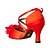 cheap Latin Shoes-Women&#039;s Latin Ballroom Satin Heel Customized Heel Red Customizable