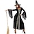 cheap Men&#039;s &amp; Women&#039;s Halloween Costumes-Witch Cosplay Costume Party Costume Women&#039;s Halloween Festival / Holiday Terylene Women&#039;s Carnival Costumes Solid Colored / Dress / Hat / Dress / Hat