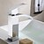 お買い得  浴室・洗面台用水栓金具-バスルームのシンクの蛇口 - 滝状吐水タイプ クロム センターセット 一つ / シングルハンドルつの穴Bath Taps