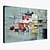 levne Abstraktní malby-Hang-malované olejomalba Ručně malované - Abstraktní Současný styl Obsahovat vnitřní rám / Reprodukce plátna