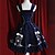billige Lolitakjoler-Crown og Nightingale Broderi Royalblue Panne Velvet prinsesse Lolita Dress