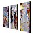 abordables Peintures Abstraites-Peint à la main Abstrait Trois Panneaux Toile Peinture à l&#039;huile Hang-peint For Décoration d&#039;intérieur