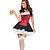 ieftine Oktoberfest-Oktoberfest Dirndl Trachtenkleider Pentru femei Rochie bavareză rochie de vacanță Costume Roșu / negru / Bumbac