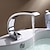 voordelige Klassiek-messing badkamer wastafel kraan, chromen centerset enkele handgreep eengats badkranen met warm en koud schakelaar;