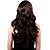 tanie Peruki syntetyczne modne-Capless Długi Fluffy Synthetic Brown Curly Hair Wig Side Bang