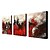cheap Oil Paintings-Oil Painting Hand Painted - Abstract Canvas Three Panels