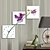 abordables Relojes de pared de lona-12 &quot;-24&quot; Country Style Purple Flower reloj de pared en la lona 3pcs