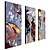 abordables Peintures Abstraites-Peint à la main Abstrait Trois Panneaux Toile Peinture à l&#039;huile Hang-peint For Décoration d&#039;intérieur