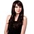 cheap Synthetic Wigs-Capless Long Synthetic Brown Wavy Hair Wig Side Bang