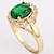 levne Fashion Ring-Vyzvánění Kubický zirkon Solitaire Tmavě zelená Zirkon Pozlacené láska Koktejl prsten dámy Luxus Na každý den 1ks 7 8 / Dámské / Zásnubní prsten