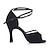 abordables Chaussures de danses latines-Femme Chaussures Latines Salon Basique Sandale Couleur Pleine Talon Personnalisé Boucle Noir / Cuir / Cuir