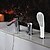 cheap LED Faucets-Bathroom Sink Faucet - Waterfall / LED Chrome Widespread Three Holes / Single Handle Three Holes