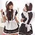 preiswerte Karriere &amp; Beruf-Kostüme-Dienstmädchenuniform Karriere Kostüme Cosplay Kostüme Party Kostüme Damen Hausmädchenuniform Halloween Karneval Fest / Feiertage Polyester Austattungen Schwarz / weiss Patchwork