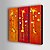 cheap Oil Paintings-Oil Painting Hand Painted - Cartoon Canvas Three Panels