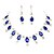 cheap Jewelry Sets-Gorgeous Alloy Silver Plated With Rhinestone Wedding Bridal Necklace Earrings Jewelry Set
