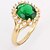 levne Fashion Ring-Vyzvánění Kubický zirkon Solitaire Tmavě zelená Zirkon Pozlacené láska Koktejl prsten dámy Luxus Na každý den 1ks 7 8 / Dámské / Zásnubní prsten