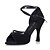 abordables Chaussures de danses latines-Femme Chaussures Latines Salon Basique Sandale Couleur Pleine Talon Personnalisé Boucle Noir / Cuir / Cuir