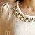 abordables Chemises Pour Femme-Col rond manches bouffantes perles chemisier des femmes