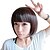 cheap Synthetic Wigs-Capless Short Bob High Quality Synthetic Chestnut Brown Straight Hair Wig Full Bang