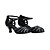cheap Latin Shoes-Women&#039;s Latin Shoes Satin Sandal Customized Heel Customizable Dance Shoes Black / Leather / Leather
