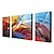 halpa Öljymaalaukset-Maalattu Abstrakti Horizontal Kangas Hang-Painted öljymaalaus Kodinsisustus 3 paneeli