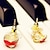 cheap Earrings-South Korean small jewelry wholesale fashion cute red enamel drop earrings asymmetric apple(random color)