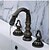 cheap Bathroom Sink Faucets-Widespread Two Handles Three Holes in Antique Brass Bathroom Sink Faucet