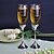 cheap Toasting Flutes-Personalized Long-stemmed Trumpet Toasting Flutes-Set of 2 Pieces