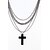 abordables Collier-5 chaînes en alliage avec le collier de pendentif croix personnalité masculine