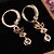 cheap Earrings-KU NIU Women&#039;s Gold Plating Zircon Long 2.5Cm Earring Er0091