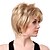 cheap Synthetic Trendy Wigs-Capless Short High Quality Synthetic Golden Blonde Curly Hair Wig Side Bang