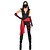 billiga Sexiga uniformer-Ninja Cosplay Kostymer / Dräkter Festklädsel Dam Halloween Karnival Festival / högtid Halloweenkostymer outfits Svart / röd Lappverk