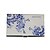 tanie dostosowane papiernicze-Spersonalizowana niebiesko-biały wzór Flower Wizytownik grawerowany