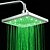 cheap LED Shower Heads-Square ABS Temperature Sensitive Rainfall LED Shower Head Adjudtable Water Flow  Chrome Finish