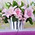 Χαμηλού Κόστους Ψεύτικα Λουλούδια &amp; Βάζα-9 &quot;φως ροζ κρίνο faux floral ρύθμιση